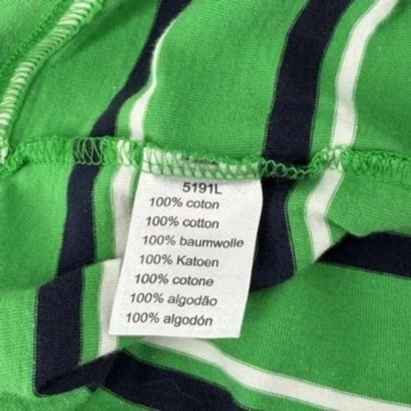 Lacoste Men Green White Black Striped Short Sleeve Polo Shirt‎ Size 7 - Picture 5 of 8
